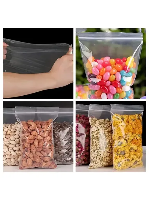 100 個厚みのあるジッパー密封袋小さなジュエリー食品包装用の透明なプラスチック保存袋再閉鎖可能なジップロックシール袋