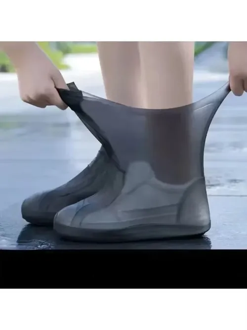 ラテックス防水靴カバーユニセックス靴プロテクター再利用可能なノンスリップレインブーツオーバーシューズウォーキングシューズアクセサリー