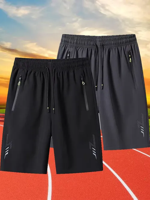 夏のメンズショーツクールスポーツウェアランニングスポーツショーツカジュアルボトムスジムフィットネストレーニングジョギングショートパンツ男性ブラックグレー