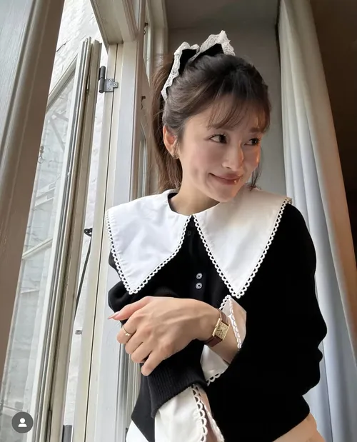 ビビ韓国風大きな襟ニットオープンカーディガン女性の春のファッションネイビー襟ニットカジュアル快適なセーター