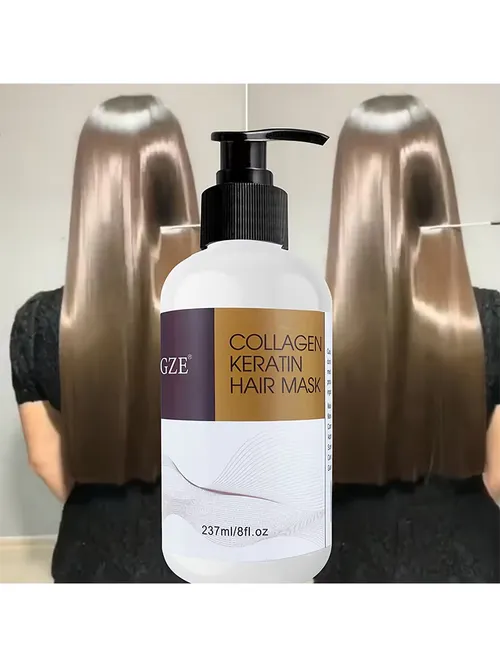 GZE コラーゲン ケラチン ヘアマスク - 乾燥した髪のためのディープコンディショニング - アルガンオイル、ココナッツオイル、シアバター配合