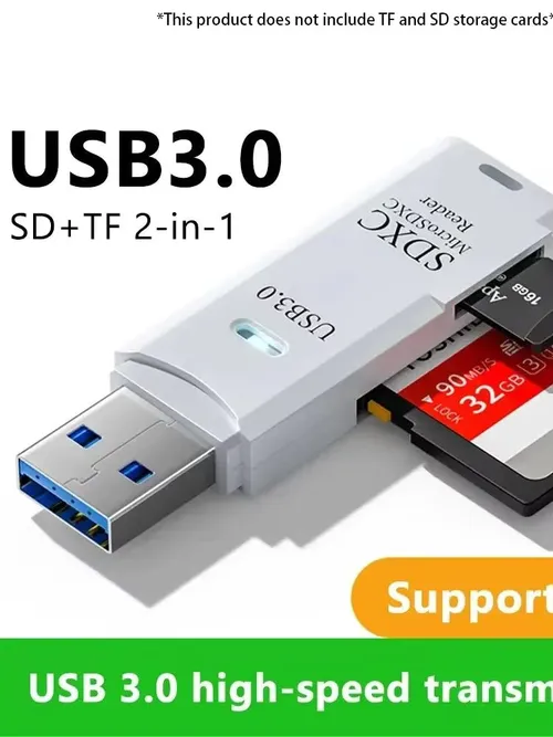 2-in-1 多機能 USB 3.0 カードリーダーミニ SD TF メモリカードリーダー USB フラッシュドライブカードリーダーアダプター PCLaptop アクセサリー用