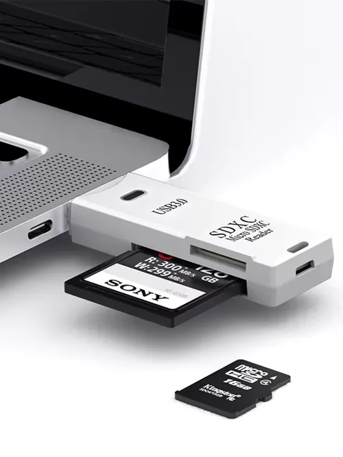 2in1 USB 3.0カードリーダー マイクロTF SDカードリーダー USBアダプター 高速カードリーダー TFメモリーカード PC/ラップトップアクセサリー用
