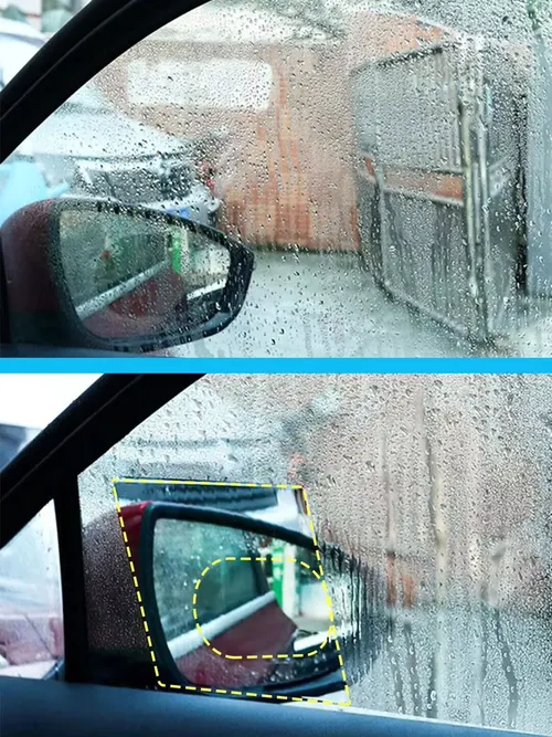 4 個車のバックミラー保護フィルムサイドウィンドウステッカー、曇り止めグレア防雨防水ミラーフィルムクリアナノコーティン