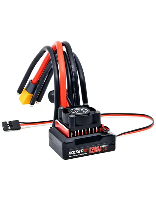Rocket-RC 120A センサー付きブラシレス ESC 1/10 RC レーシングカー 380 390 540 モーター用 取り外し可能な冷却ファン付き Super BEC 6V/4A