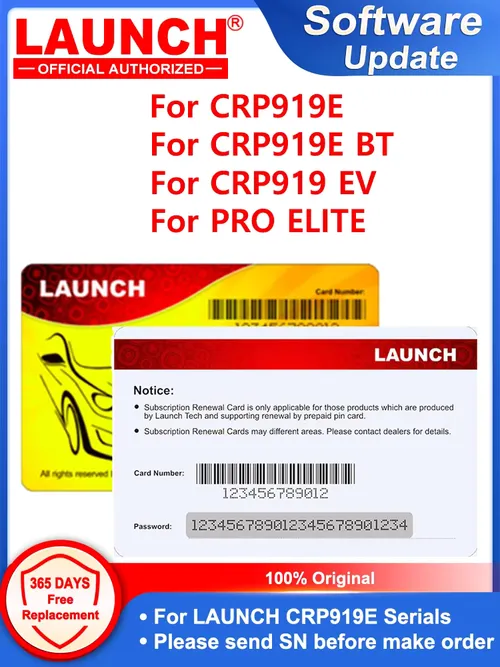 X-431 CRP919E/CRP919E BT/PRO ELITE/CRP919 EV用ピンカードリニューアルカートラックソフトウェアアップデート1年発売