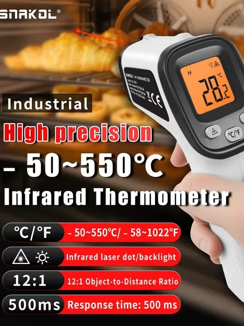 SNAKOL SK550B デジタル赤外線温度計ガン -58 ° Fから1022まで ° F (-50) ℃ 550まで ℃ プロ仕様の工業用レーザー温度計