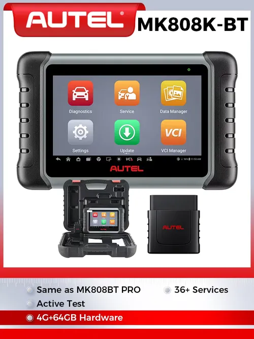 Autel MaxiCOM MK808KBT プロ MK808K BT Bluetooth 診断ツールフル双方向車 OBD2 スキャナ自動診断 PK MX808S