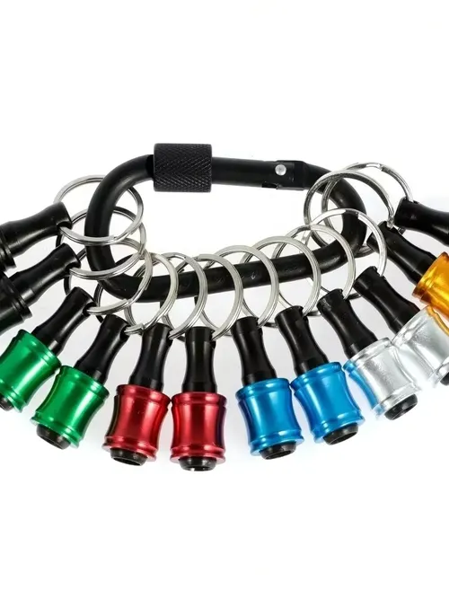 12個入りドライバービットホルダー 1/4インチ六角シャンク アルミ合金製 軽量クイックチェンジエクステンションバー アップグレード プッシュ式ロック解除