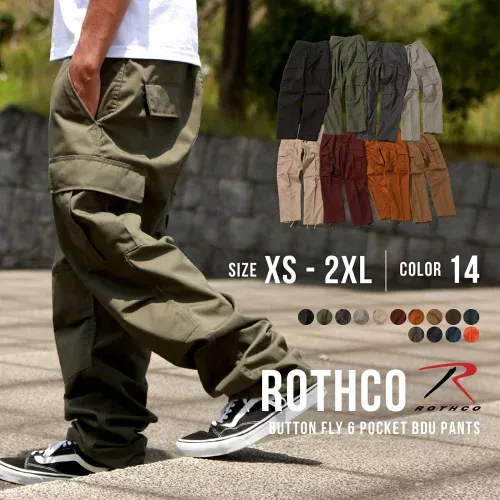 【正規代理店】 【送料無料】 ROTHCO ロスコ カーゴパンツ メンズ 大きいサイズ ゆったり 6ポケット ボタンフライ ワイドパンツ ミリタリーパンツ BDU パンツ 無地 アメカジ 米軍 ミリタリー ブランド XS S M L XL 2XL LL 2L 3L (USAモデル)