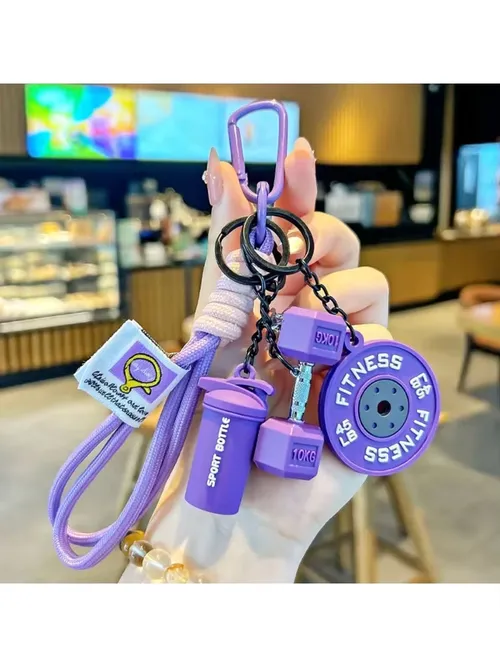 ドーパミンバーベルプレートキーホルダーケトルベルINSシミュレーションダンベルキーリング取り外し可能なクリエイティブフィットネスシリーズペンダントギフト