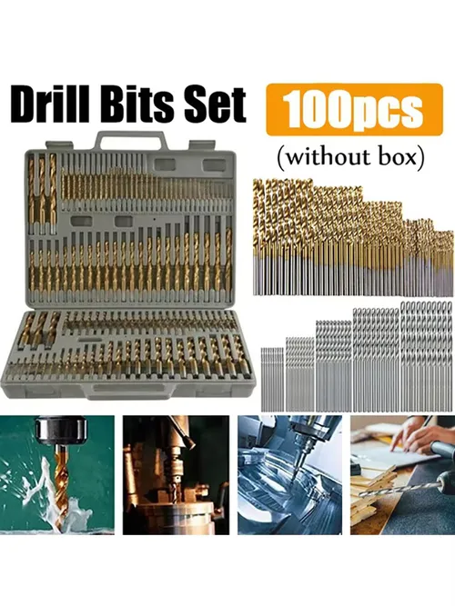 100/50 個チタンコーティングされたドリルビット HSS 高速度鋼セットツール品質電動工具 1/1.5/2/2.5/3 ミリメートル