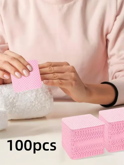 100 個不織布吸収性ネイルワイプマニキュア除去まつげエクステ接着剤ソフトクリーニングワイプ除去アクセサリー