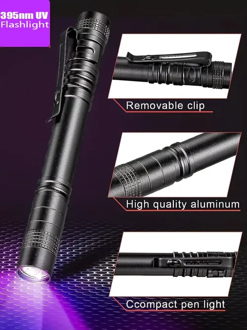 UV 懐中電灯 395nm 紫外線トーチペンクリップ付きポータブル AAA 電池使用バイオレットライトペット尿サソリ検出器 UV ランプ