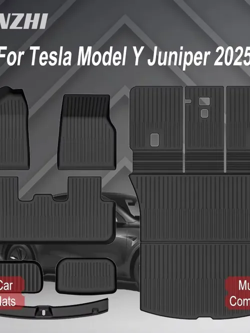 テスラ新型モデルY ジュニパー プレミアム/パフォーマンス 2025+ TPEフロアマット ラゲッジマット 耐摩耗性フットパッド モデルY トランクマット