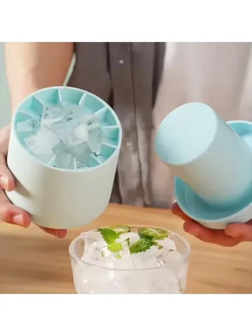 食品グレードのシリコーン製氷型 シリンダー型アイス格子 製氷型 アイスバケット 氷保管ボックス アイスカップ 急速冷凍 簡単リリース