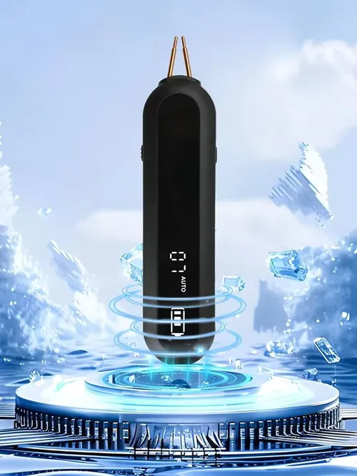 18650バッテリー付きハンドヘルドスポット溶接機キット、12段階の出力調整可能、LED照明とニッケルストリップが付属