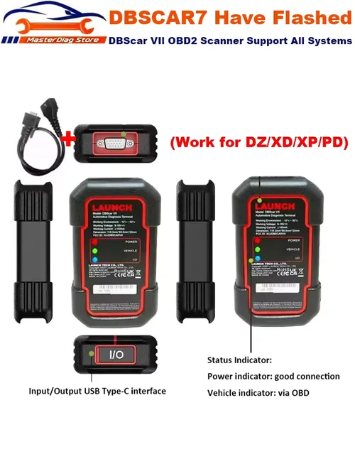 最新のDBScar VII DBSCAR7 4 in 1バージョン。XPRO5/XD/PO/ADSに対応。DBScar7 SN9887 SN9884 CAN FD DoIP対応。自動車、トラック、EVの診断ツール。