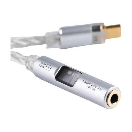 NICEHCK NK1 MAX アダプタケーブル CX31993 デコードチップ MAX97220 OP-AMP HiFi ポータブル Type-C 3.5mm DAC アンプ銀メッキワイヤー