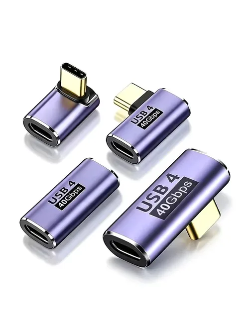 USB4.0 40Gbps OTG USB C 90度アダプター 100W 5A Type C to Type C 急速充電コンバーター USB Cデータアダプター Macbook用 8K60HZ対応