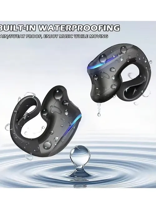 ワイヤレス Bluetooth 5.3 ヘッドフォン骨伝導ヘッドセットクリップ片耳イヤホンスポーツイヤフォン iPhone Huawei Realme OPPO 用