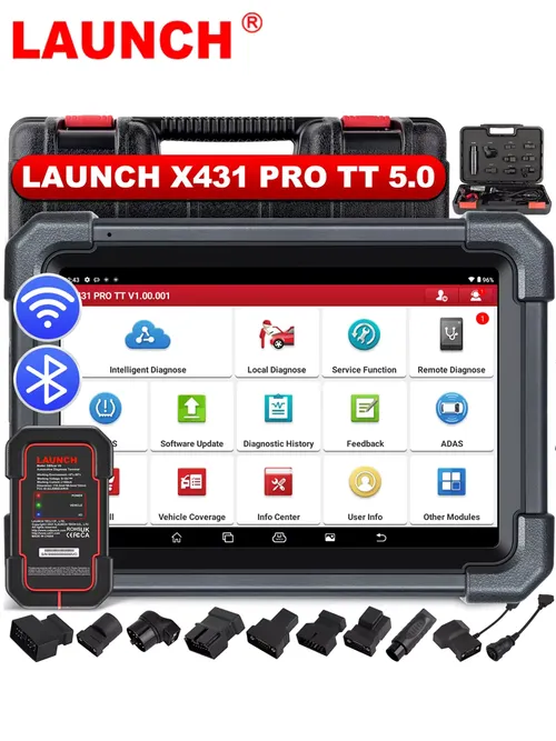 LAUNCH X431 Pro TT 双方向スキャナー(DBSCar VII コネクター付き)、38+リセット機能、フルシステム、CAN FD & DOIP FCA AutoAuth、VAGガイド