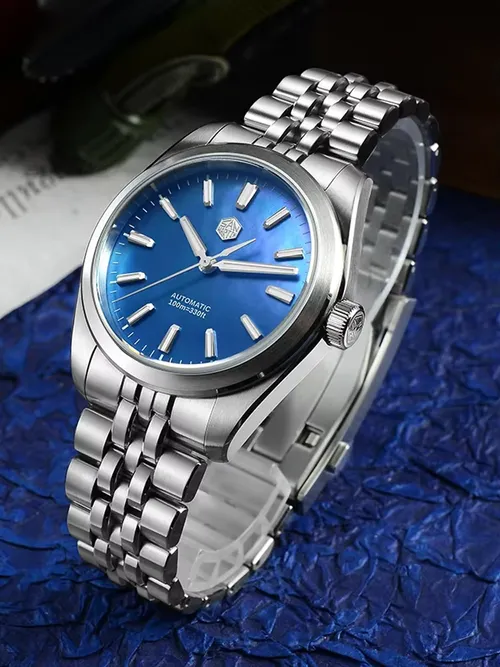 サン・マルティン SN0144 39mm モップ文字盤 自動巻き腕時計 ミヨタ90S5ムーブメント スポーツメカニカル サファイアガラス 夜光塗料 100m防水 高級腕時計