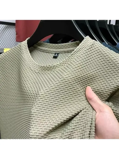 メンズ半袖メッシュ竹アイスシルク Tシャツカジュアル多用途夏弾性痩身トップ男性用