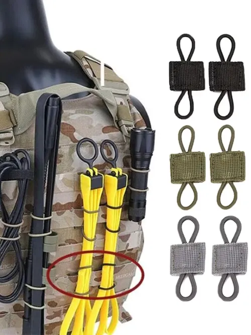 10 個 MOLLE 弾性ナイロンウェビングリボンバックル屋外ハイキング狩猟バックパックベスト PTT アンテナスティックパイプバインディングリテーナー