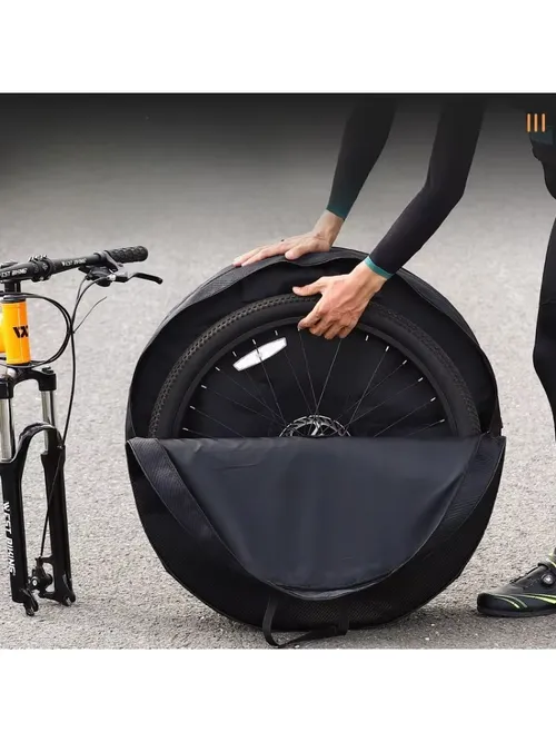 1PC 自転車バッグタイヤパックバッグナイロン 420D 防水光沢のあるシルク飛行機キャリー 27 インチ個別ホイールバッグ自転車アクセサリー