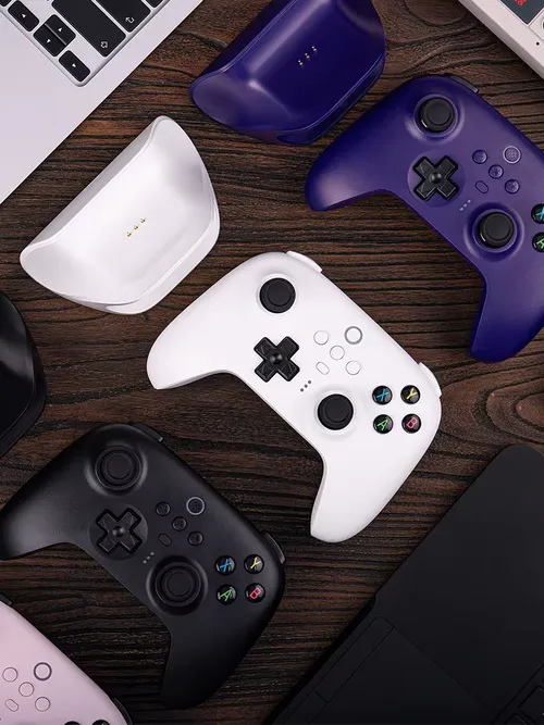8BitDo Ultimate 2 ワイヤレス コントローラー Windows & Android 用、TMR ジョイスティック付きゲーム コントローラー、切り替え可能なホール効果/触覚トリガー、RGB ファイヤー リング、8 スピード ワイヤレス テクノロジー