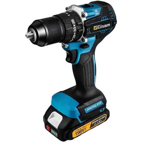 Gisam 65N.m 13 ミリメートル 35 + 3 トルクブラシレス電動インパクトドリルコードレス電動ドライバー電動工具マキタ 18V バッテリーピン