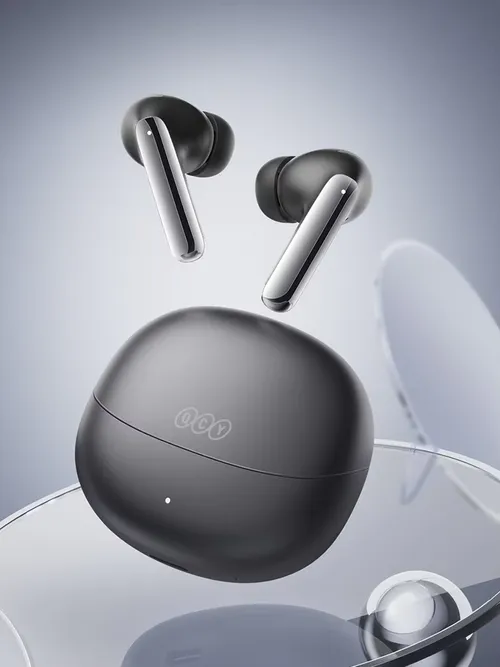Qcy-meloobuds pro anc Bluetooth 5.3イヤホン、46dbハイブリッドanc、hi-res、ldacイヤフォン、6マイクヘッドフォン、34hインイヤー検出