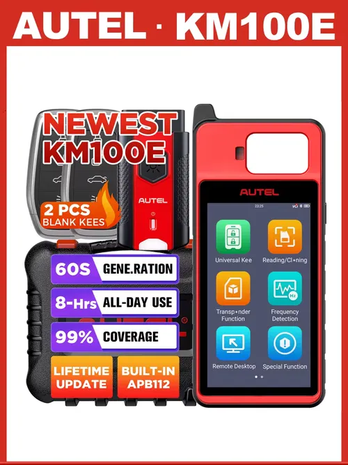 Autel MaxiIM KM100Eキーフォブプログラミングイモビライザーツール2個セット Autel IKEY 60年代キー生成 OBD IMMOキー学習 99%の車に対応