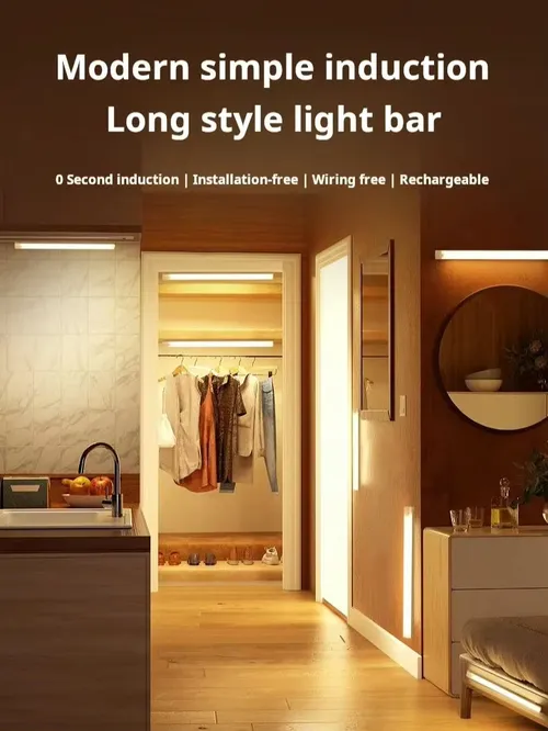 1個ワイヤレス充電式LEDモーションセンサーキャビネットライト - クローゼット、キッチン、ワードローブ、階段に最適 - 電池式夜間