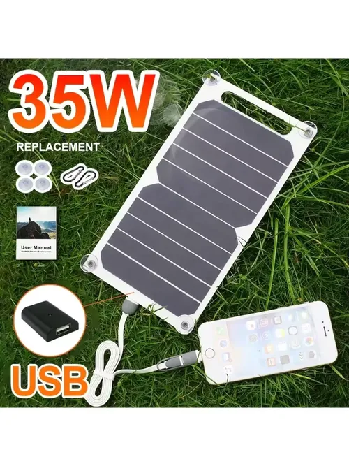 30Wの高効率パネル、5V出力、USBポート付き、安全で安定した充電器。モバイルバッテリー、スマートフォン、アウトドア、キャンプ、家庭、RV、ギフト、旅行、ボートでの使用に最適。