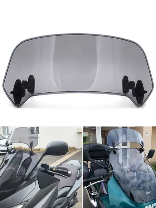 オートバイユニバーサルフロントガラス延長調整可能なスポイラークランプオンフロントガラスディフレクター BMW カワサキ、ヤマハ、ホンダ、スズキ