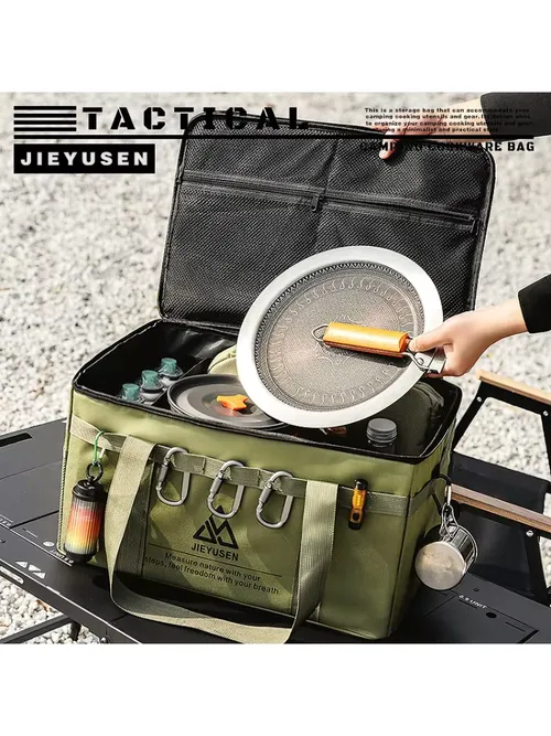 バックパック 30-42L タクティカル キャンプ用収納バッグ - ピクニック、食器、フィールド装備用断熱折りたたみボックス 防水