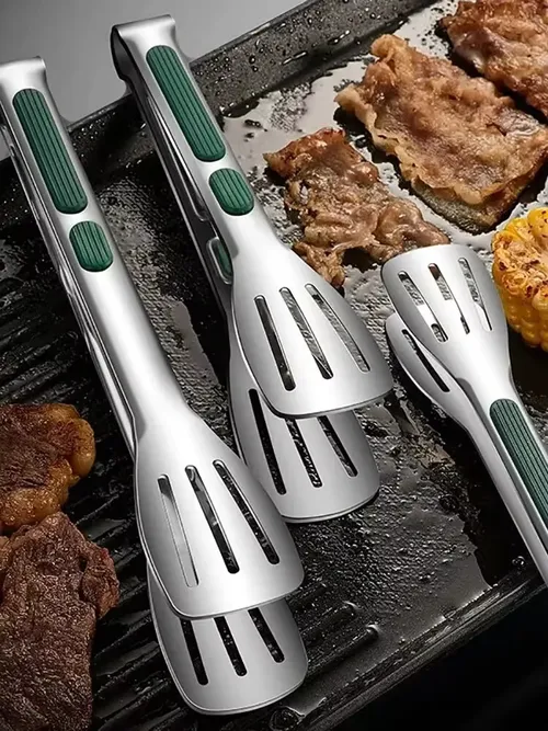 1pc ノンスリップステンレス鋼食品トング肉サラダパンクリップバーベキューグリルビュッフェクランプ調理ツールキッチンアクセサリー