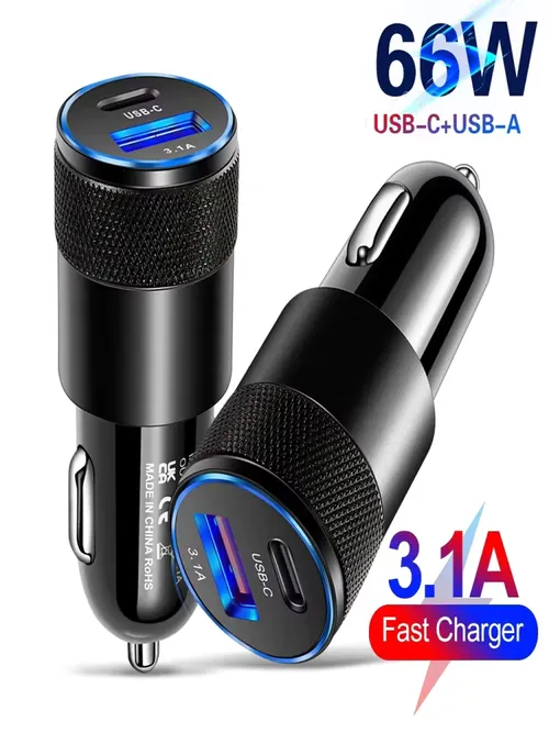 66 ワット USB 車の充電器タイプ C 急速充電電話アダプタ Xiaomi Huawei 社 PD 電話充電器車のアダプタソケットシガーライター