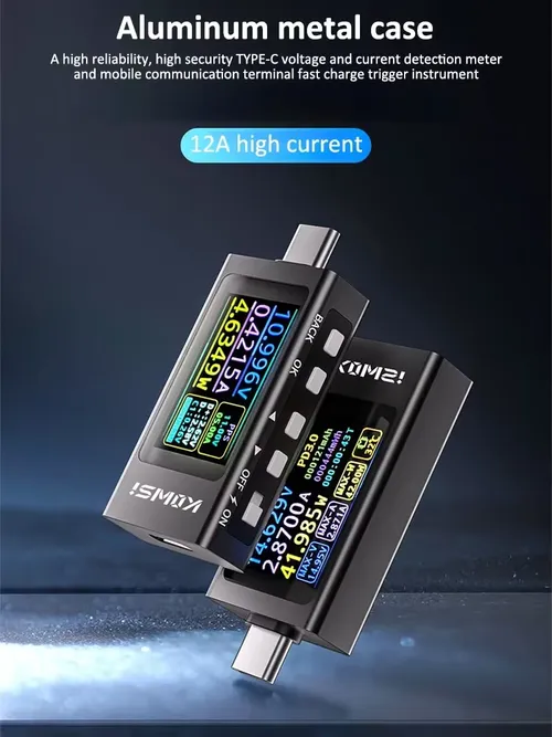 KWS-X1 4V-30V 12A タイプ C テスター電圧計電流計 TYPE-C 急速充電検出トリガー容量測定リップル測定