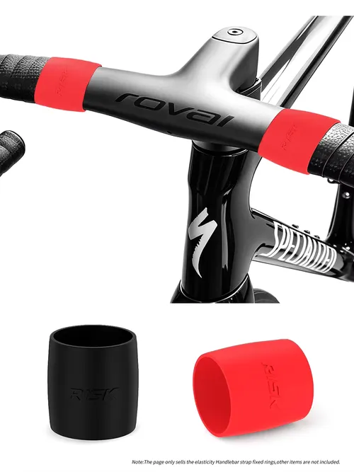 リスク1 ペアロード自転車用弾性ハンドルバーストラップ固定リング曲げハンドルシリコン弾性ストラップ固定滑り止めスリーブ