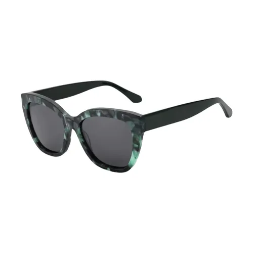 ZENOTTIC ファッション印刷スクエア偏光サングラスアセテートバタフライサングラス女性運転 UV400 保護
