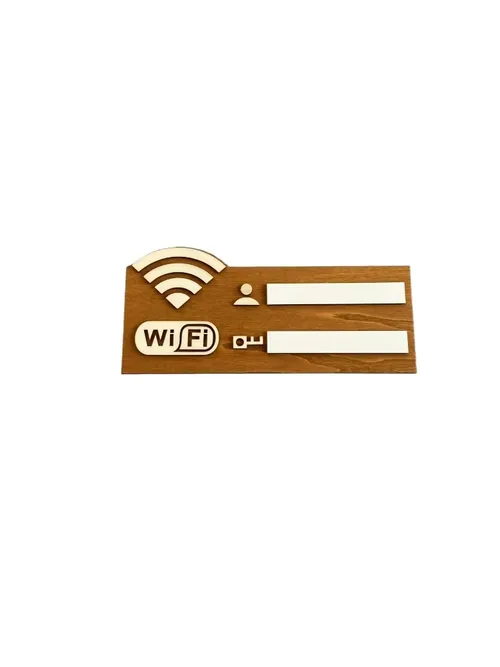 1個入り素朴な木製WiFiパスワードサイン、ヴィンテージ壁掛けワイヤレスネットワークインジケータープラーク、多目的ホームデコレーションアクセサリー