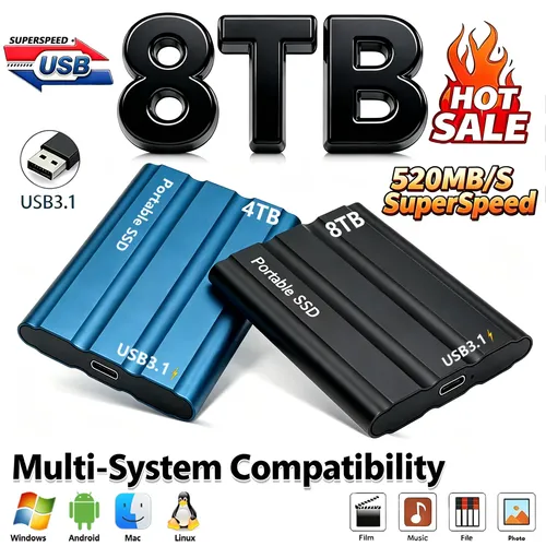 信頼性の高いスリムストレージデバイス ポータブル外付けSSD 1TB 4TB 16TB 128TB 高速 ノートパソコンPC用