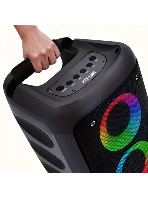 JBi Boombox 1/2/3 ポータブル スピーカー用ハンドル保護カバー - 滑り止めハンドル、黒のチェック柄デザインの耐久性のある生地
