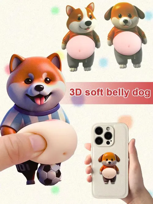 1 ペアかわいい 3D 犬の腹ステッカー電話ケース装飾ステッカーソフトピンチドアストップステッカー Diy ジャーナル文具ステッカー
