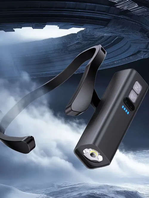2025イヤークリップヘッドランプ–明るいLEDヘッドライト、充電式防水ヘッド懐中電灯、釣り、ハイキング、ランニング、サイクリング、アウトドアに最適