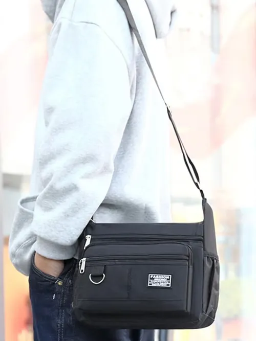 男性用シングルショルダーバッグ,大容量,マルチポケット,収納バッグ,ビジネスハンドバッグ,ファッション