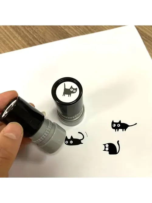 1pc 4 スタイルかわいい漫画スタンプ素敵な小さな黒猫スタンプ DIY スクラップブッキング装飾日記コラージュ文具